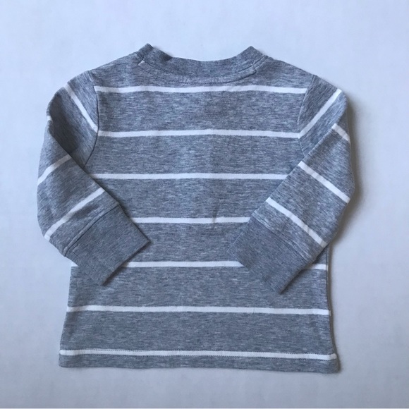 Janie And Jack Gray Striped Long Sleeve Shirt, Size 3-6 Months. - Picture 5 of 6